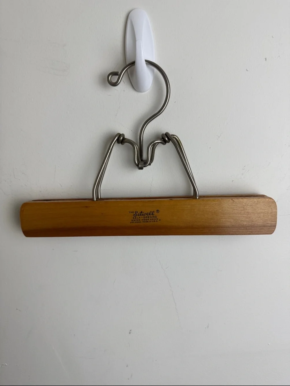 Setwell Vintage Wooden Clamp Hangers Lot of 3
